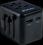 VERBATIM 49544 - Ladeadapter, UTA-02, 20 W 1x USB-A QC, 1x USB-C PD, 100-250V