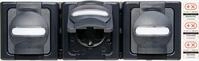 EL BE 131315006 - BLUE ELECTRIC - Steckdose mit Klappdeckel, 3-fach, anthrazit