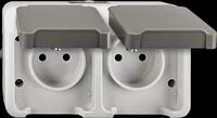 EL ME 25208029 - Steckdose 2-fach IP44 Schutzkontaktstift Ber&uuml;hrungssch. AQUASTAR