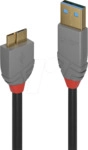 LINDY 36765 - USB 5 Gb/s Kabel, A Stecker auf Micro-B Stecker, 0,5 m