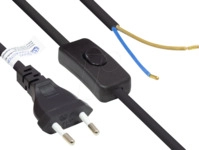 GC P0386-S015 - Euro-Stecker Typ C mit Schalter, schwarz, 0,75 mm&sup2;, 1,5 m