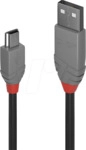 LINDY 36721 - USB 2.0 Kabel, A Stecker auf Mini-B Stecker, 0,5 m