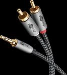 GOOBAY 65285 - Audio Kabel, 3,5 mm Stereo Klinken zu 2x Cinch, 1,0 m
