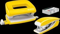 LEITZ 55612016 - Set Mini-Heftger&auml;t und -Locher, NeXXt WOW, gelb