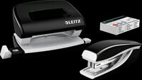 LEITZ 55612095 - Set Mini-Heftger&auml;t und -Locher, NeXXt WOW, schwarz