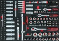 KS 711.0195 - 1/4''+3/8''+1/2'' Steckschl&uuml;ssel-Satz, 195-tlg in 1/1 Systemeinlage