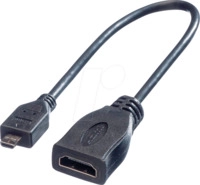 ROLINE 11045584 - HDMI-A Buchse > HDMI Micro-D Stecker, mit Ethernet, 0,15 m