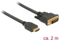 DELOCK 85654 - Kabel DVI 24+1 Stecker > HDMI-A Stecker 2,0m