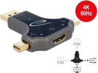 DELOCK 64060 - 3-in-1 Adapter, USB Type-C, DisplayPort, Mini DP auf HDMI