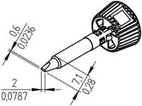 ERSA 0142CDLF20 - Ersadur L&ouml;tspitze, 2 mm mei&szlig;elf&ouml;rmig