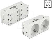 DELOCK 81426 - Easy 45 Schutzkontakt-Steckdose 45&deg;, erweiterbar, 2-fach