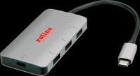 ROLINE 14025038 - USB 3.0 Hub 3 Port, USB-C zu 3x USB 3.0 Typ A, 1x PD