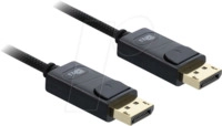 DELOCK 81672 - DisplayPort Kabel 16K 60 Hz 80 Gbps mit Geflechtmantel, 2 m