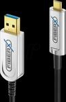 PURE FX-I630-015 - USB 10 Gb/s Glasfaser Kabel, FiberX, USB-A auf USB-C Stecker, 1