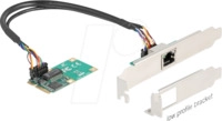 DELOCK 95268 - Netzwerkkarte, MiniPCIe I/O, Gigabit Ethernet, 1x RJ45