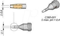 JBC C360001 - Entl&ouml;tspitze C360, C360001/&Oslash; 0,6 mm, Pincleaning