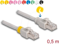 DELOCK 80117 - Patchkabel Cat.6A S/FTP mit farbigen Clips 0,5 m