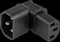 KM SKA-1433S - Netzadapter, Stecker C14 auf Buchse C13, abgewinkelt, schwarz