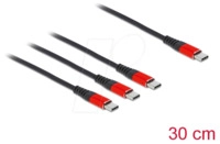 DELOCK 86712 - Ladekabel, 3in1, C zu 3x C, 0,3 m