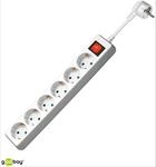 GOOBAY 51288 - Steckdosenleiste 6-fach mit Schalter, 1,5 m, wei&szlig;