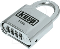 KASP K11750D - Zahlenschloss, 4 Zahlenreihen, 50mm