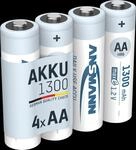 ANS 4X1300 NH - maxE, NiMh Akku, AA (Mignon), 1300 mAh, 4er-Pack