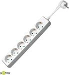 GOOBAY 51296 - Steckdosenleiste 6-fach, 1,5 m, wei&szlig;