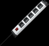 PVERSAL 5 - Steckdosenleiste POWERversal, 5-fach, 1,4 m, silber/schwarz