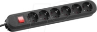 BACH 381.151K - Steckdosenleiste SMART, 6-fach, Typ F - CEE 7/3, schwarz