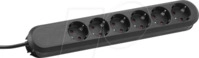 BACH 381.149K - Steckdosenleiste SMART, 6-fach, Typ F - CEE 7/3, schwarz