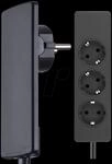 EVOLINE 3-F SW - Steckdosenleiste, EVOline&reg; Plug, 3-fach, 1,5 m, schwarz