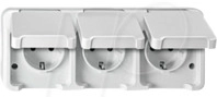 EL ME 23908019 - Aquastar, Steckdose, 3-fach, waagerecht, polarwei&szlig;