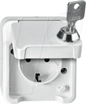 EL ME 24228029 - Aquastar, Steckdose, 1-fach, schlie&szlig;bar, lichtgrau