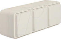 BERKER 47733512 - Steckdose 3fach waagerecht mit Klappdeckel AP, W.1, wei&szlig;