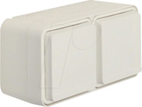 BERKER 47843512 - Steckdose 2fach waagerecht mit Klappdeckel 2 Schieber W.1, polar