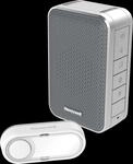 HONEY DC313SG - Funk-Gong mit LED-Blitzlicht und Klingeltaster, silber/grau