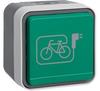 BERKER 47403533 - Steckdose mit grünem Klappdeckel und Symbol E-Bike AP W.1 grau