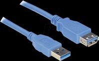 USB3 A-VL 100 BL - USB 5 Gb/s Kabel, A Stecker auf A Buchse, 1 m