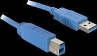 USB3 AB 180 BL - USB 5 Gb/s Kabel, A Stecker auf B Stecker, 1,8 m