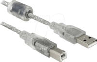 DELOCK 82057 - USB 2.0 Kabel, A Stecker auf B Stecker, 0,5 m