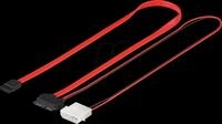 GOOBAY 95713 - Kabel SATA 3 Gb/s Slim St. > SATA L-Typ St., Strom, 0,3 m
