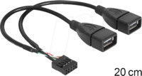 DELOCK 83292 - USB 2.0 Kabel, 2x A Buchse auf Pinheader