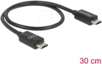 DELOCK 83570 - USB 2.0 Kabel, Micro B Stecker auf Micro B Stecker, 0,3 m