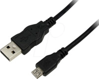LOGILINK CU0059 - USB 2.0 Kabel, A Stecker auf Micro B Stecker, 3 m