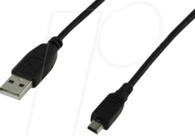 AK 673-A5 - USB 2.0 Kabel, A Stecker auf Mini B Stecker, 5 m