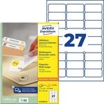 AVZ L4737REV-25 - Abl&ouml;sbare Universaletiketten, 63,5 x 26,9 mm, wei&szlig;