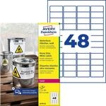 AVZ L4778-20 - Folien-Etiketten, wasserfest, 45,7 x 21,2 mm, 960 St&uuml;ck, wei&szlig;