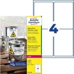 AVZ L4774-20 - Folien-Etiketten, wasserfest, 99,1 x 139 mm, 80 St&uuml;ck, wei&szlig;