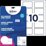 AVZ J4785-20 - Namens-Etiketten, Folie, 80 x 50 mm, 200 St&uuml;ck, wei&szlig;