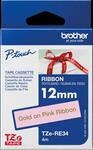 P-TOUCH TZERE34 - textiles Schriftband, gold auf rosa, 12mm